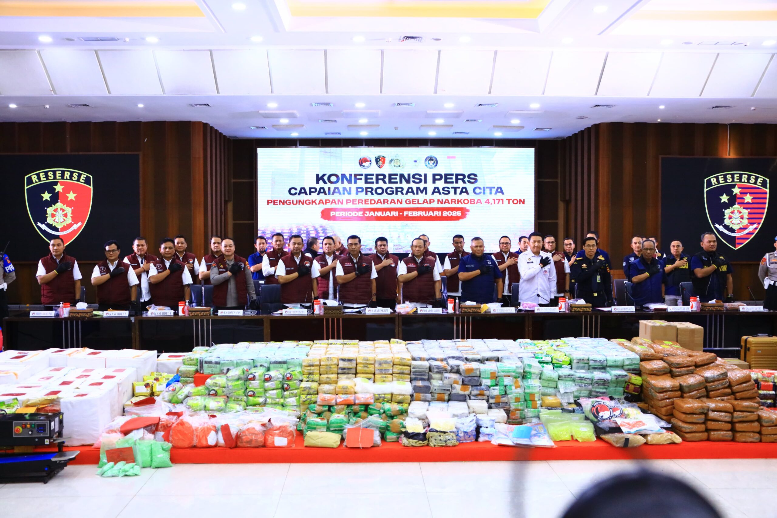 Bareskrim Polri Ungkap 6.881 Kasus Narkoba di Awal 2025, Sita 4,171 Ton Barang Bukti