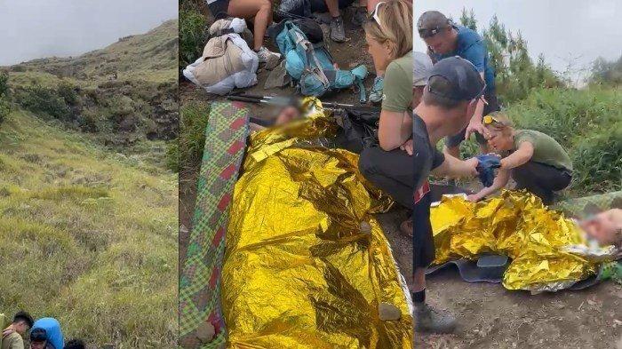 Pendaki Swiss yang Jatuh di Gunung Rinjani Selamat, Dievakuasi Tim Gabungan dengan Helikopter